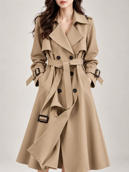Vivienne | Elegant Double-Breasted Belted Trench Coat