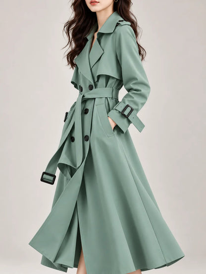 Vivienne | Elegant Double-Breasted Belted Trench Coat