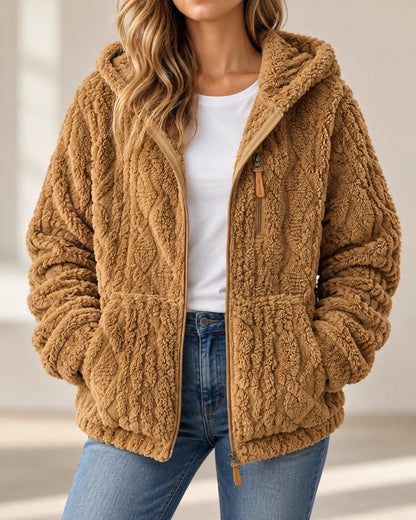 Adeline | Cozy Textured Fleece Zip-Up Jacket