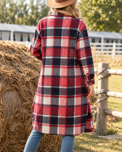 Madeline | Timeless Long Plaid Shacket