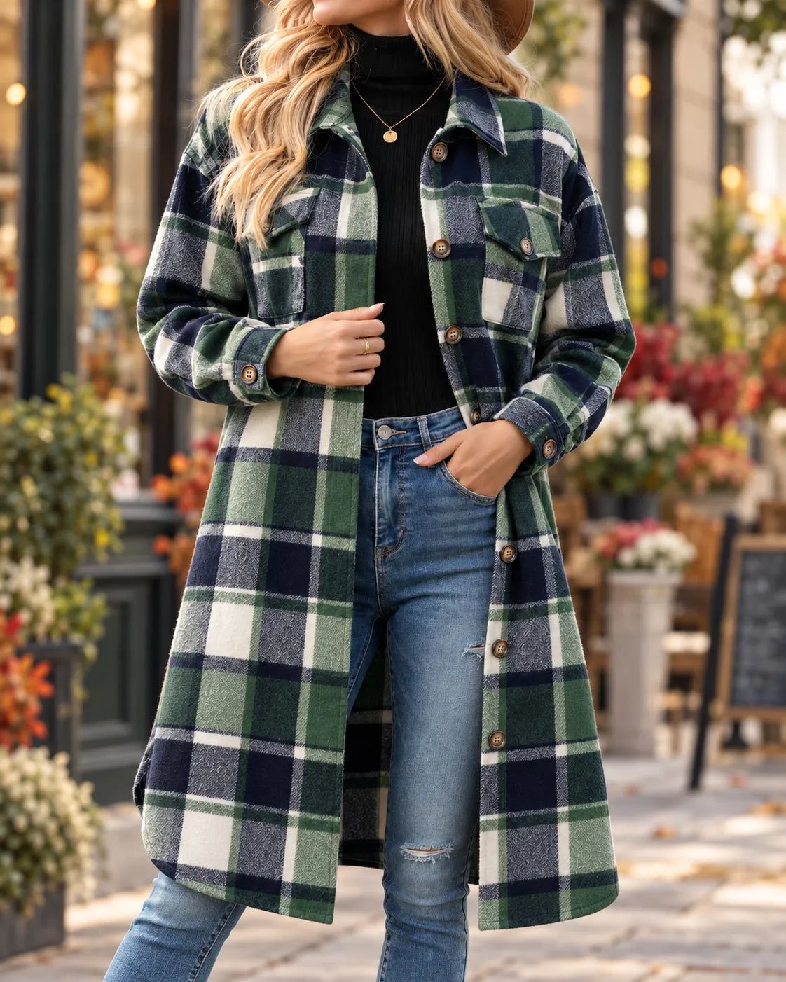 Madeline | Timeless Long Plaid Shacket
