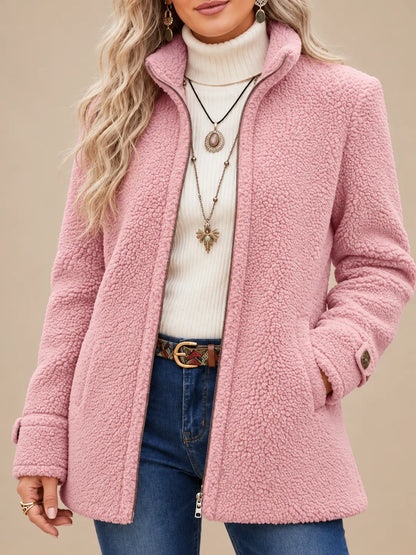 Evelyn | Cozy Teddy Fleece Zip-Up Jacket