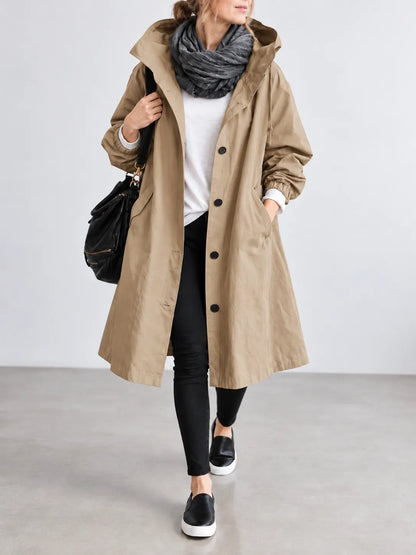 Maisie | Oversized Hooded Button-Front Coat