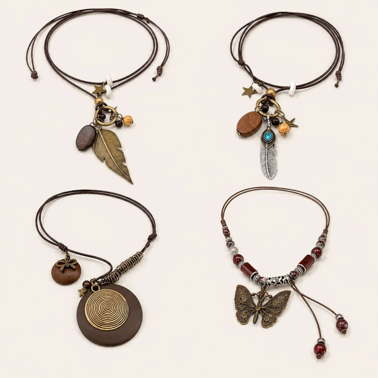 4pcs Boho Pendant Set