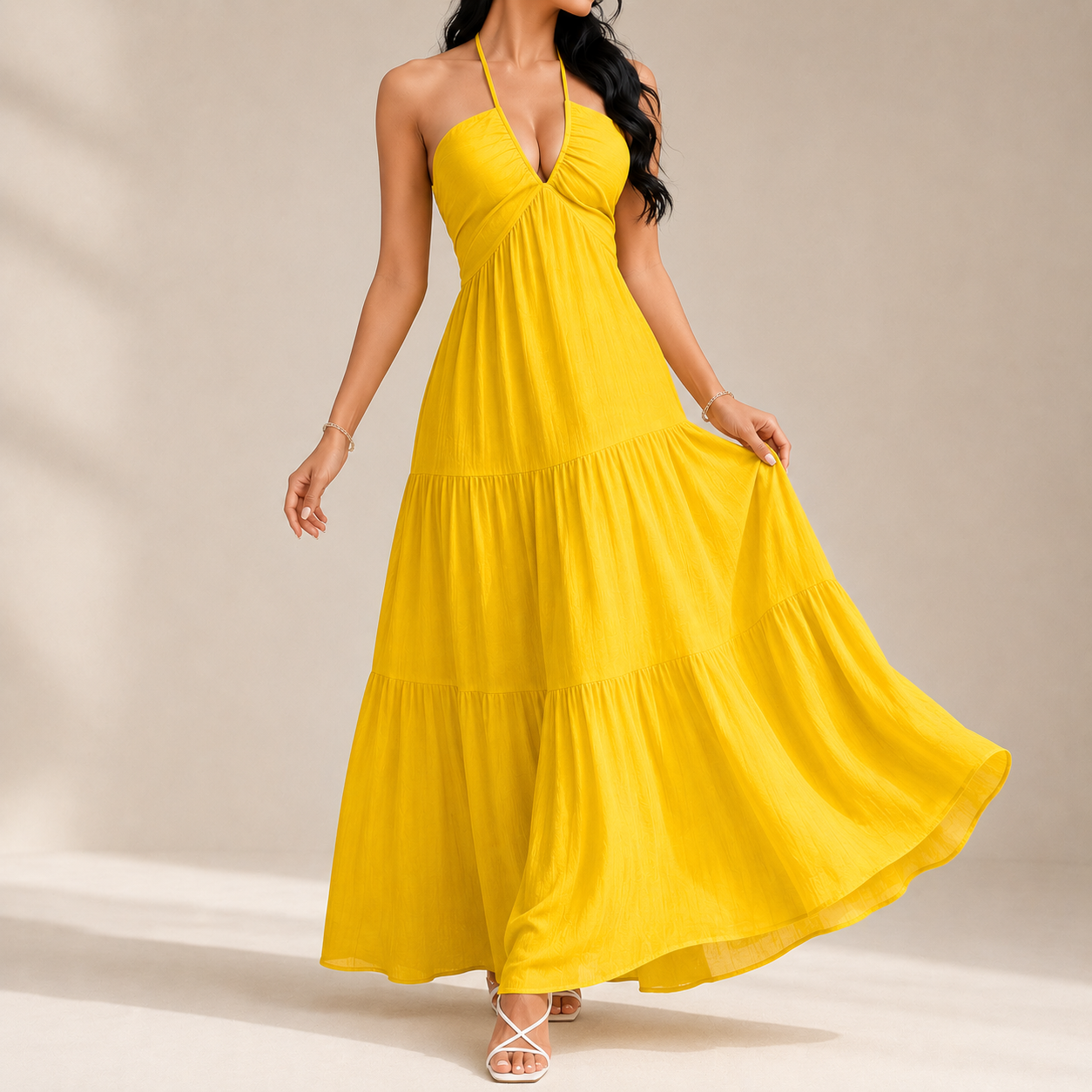 halter maxi dress casual Fortunate One ideal for warm Solara | Grace Halter Maxi