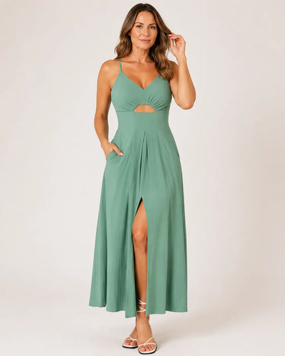 Elena | Graceful V-Neck Maxi Dress