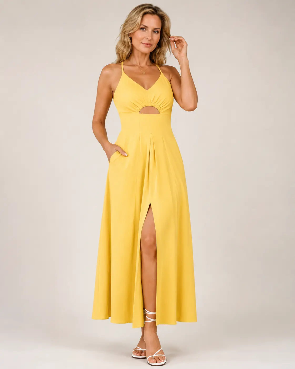 Elena | Graceful V-Neck Maxi Dress
