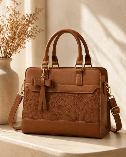 Valeria | Bow Accent Satchel Handbag