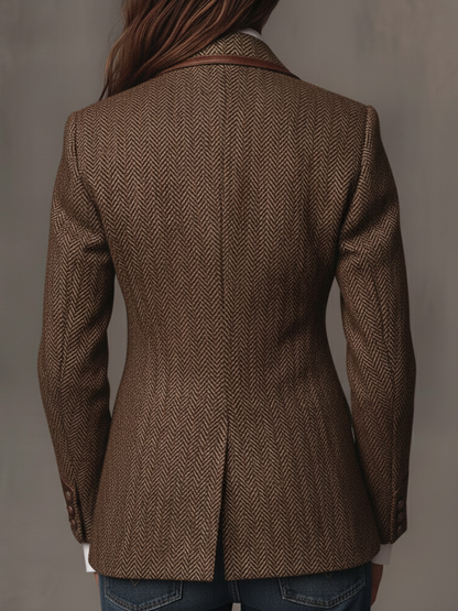 Rosaline | Herringbone Panel Blazer
