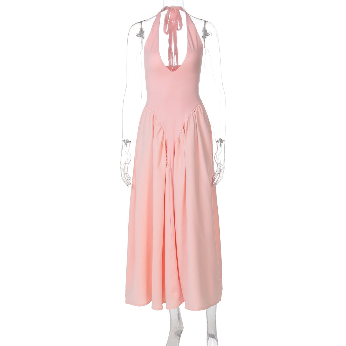 Celeste | Halter Neck Elegant Midi Dress