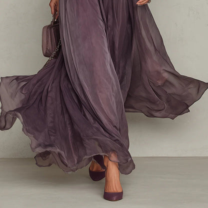 Alice | Long Purple Dress Keyhole Neckline