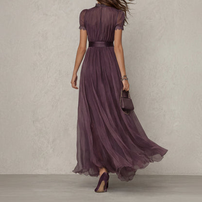 Alice | Long Purple Dress Keyhole Neckline
