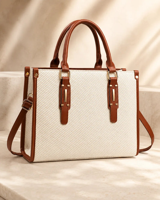 Amara | Woven-Texture Satchel Handbag