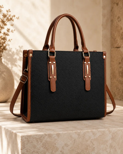 Amara | Woven-Texture Satchel Handbag