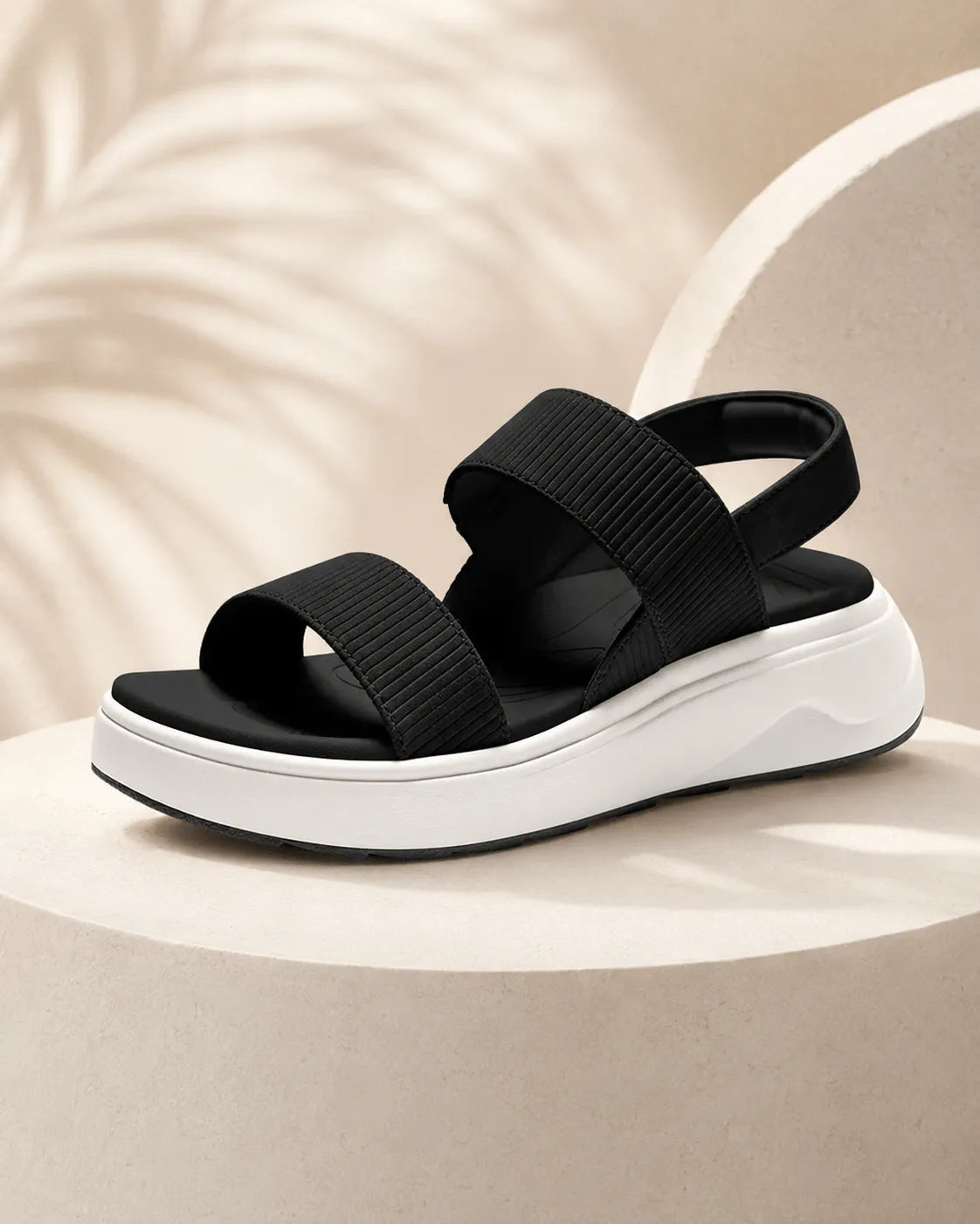 Elena | Ribbed Strap Platform Sandals