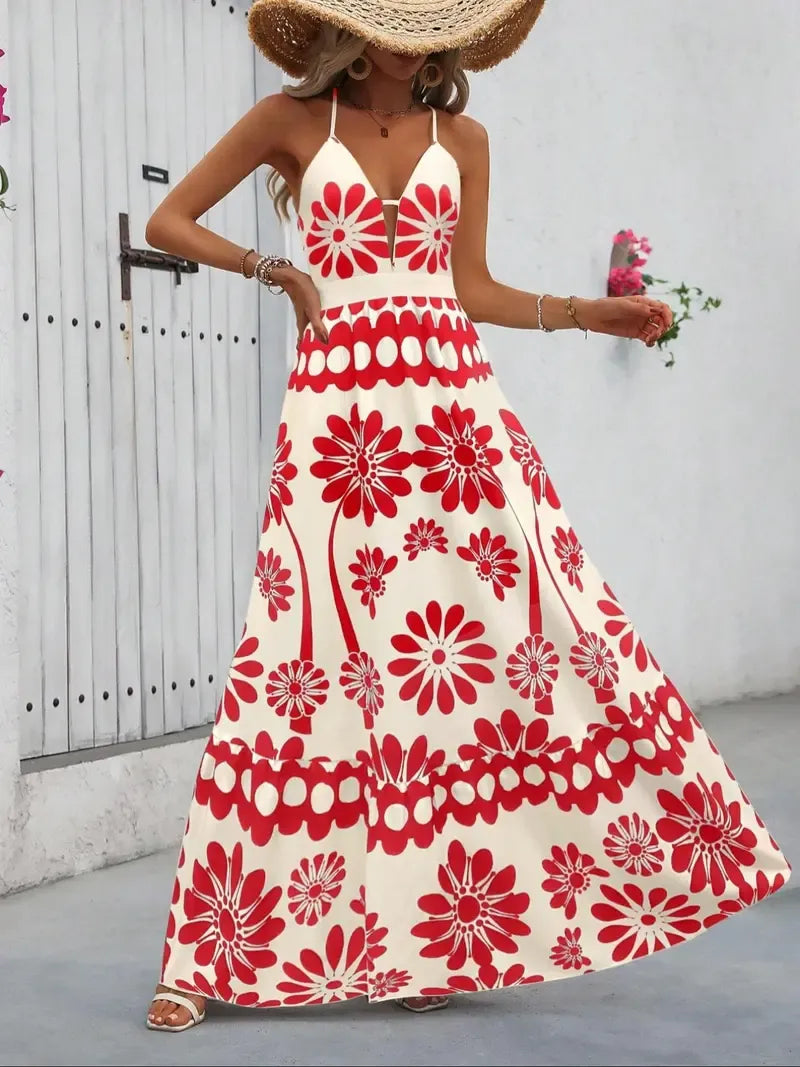Marbella Bloom Floral Cutout Maxi Dress
