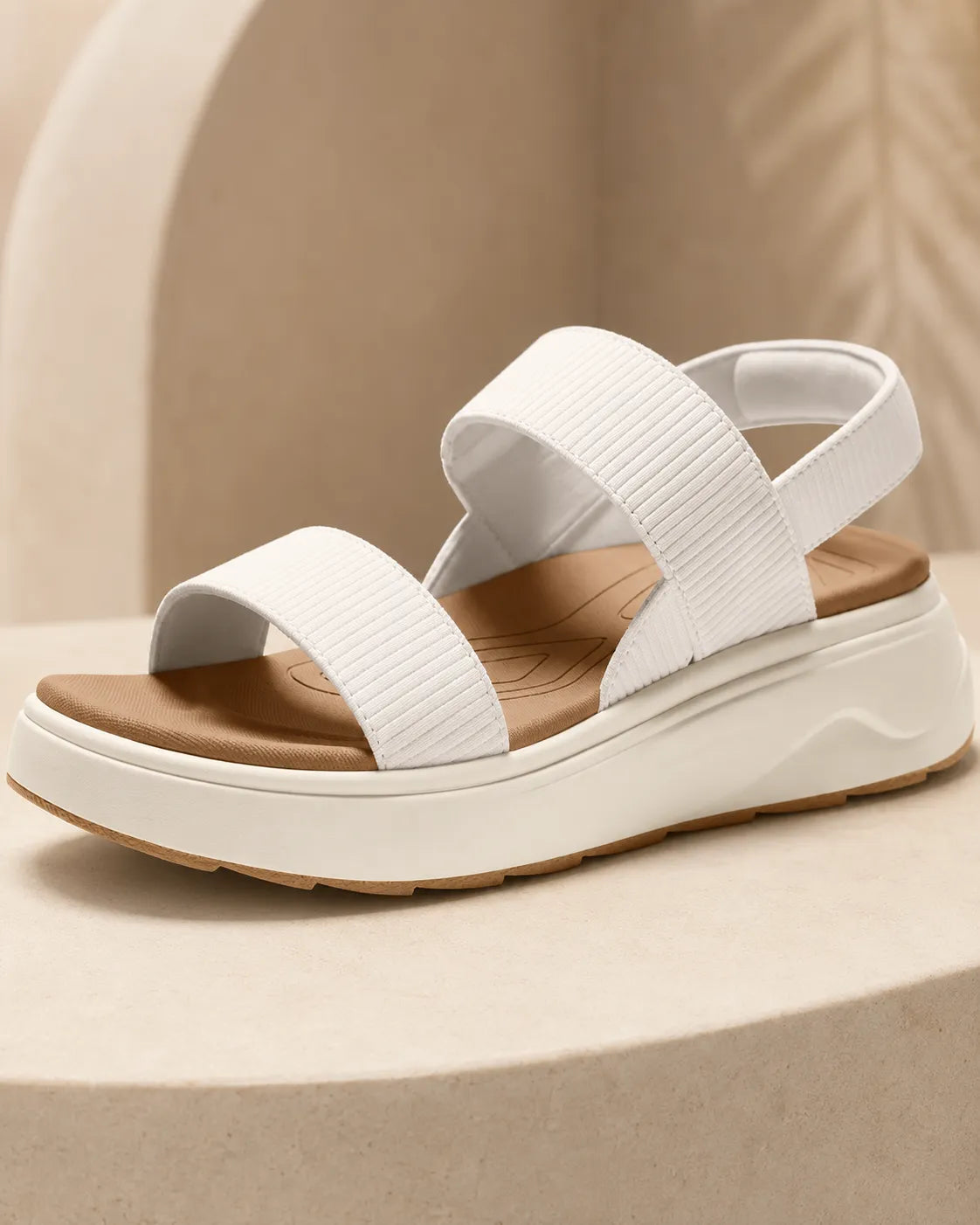 Elena | Ribbed Strap Platform Sandals